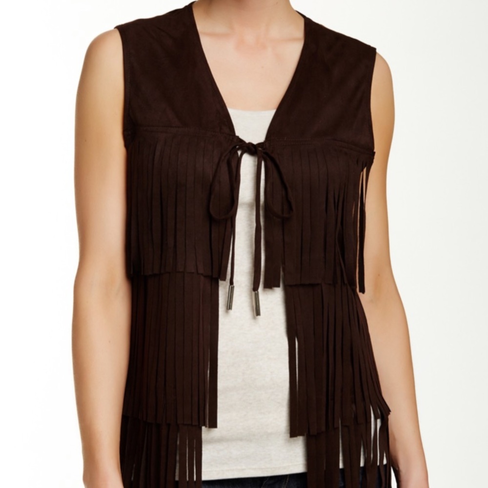 LOVE TOKEN Vest - Stuart Fringe Brown Suede Vest